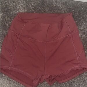 Women's High-Waisted Burgundy Shorts